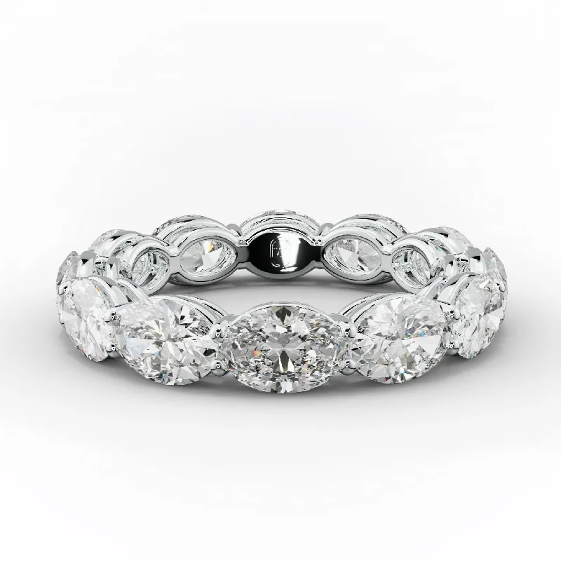 Signature - Design Women's Diamond Rings with a Brand - Specific Pattern and High - Quality Diamonds4.0 Carat East West Oval Cut Diamond Eternity Band