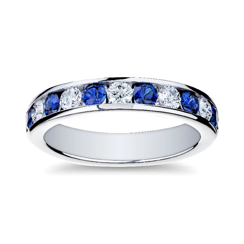 Enamel - Coated Fashion Rings in Bright Colors with Animal - Print PatternsBremer Jewelry Sapphire and Diamond Channel Set Ring in Platinum (1.11ctw)