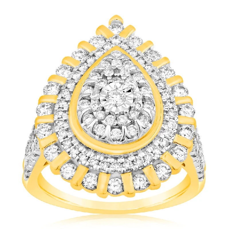 Tennis - Style Women's Diamond Rings with a Continuous Row of Diamonds for a Classic and Versatile LookLuminesce Lab Grown 1 Carat Diamond Ring in 9ct Yellow Gold