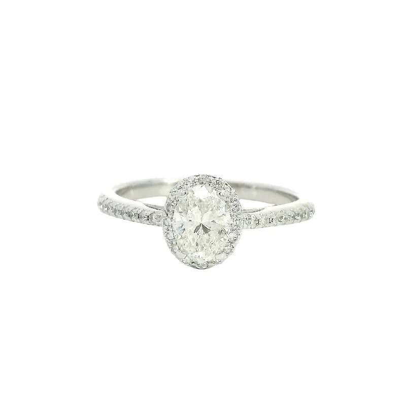 Marquise - Cut Women's Diamond Rings in Palladium for a Unique and Elongated ShapeOval Canadian Diamond Engagement Ring