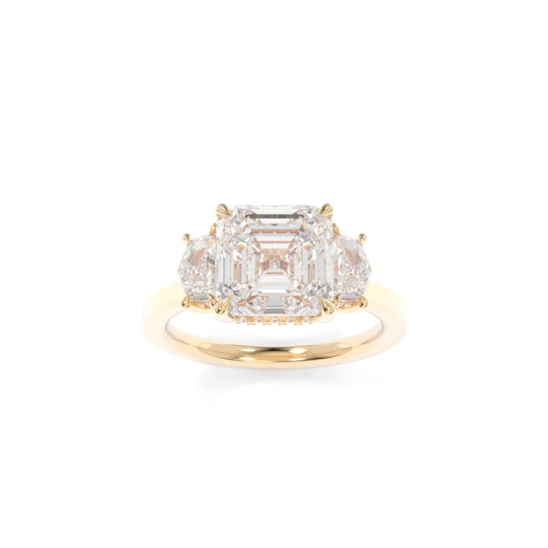 Men's Topaz Engagement Rings in 10K Gold with a Channel - Set Diamond BandMichelle Solitaire (Cadillac Version) Asscher