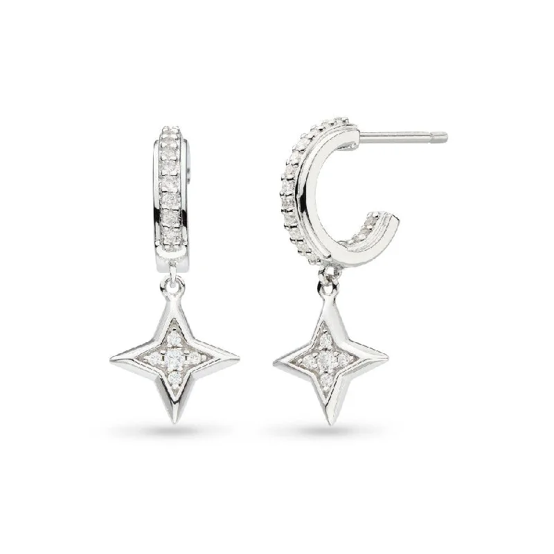 Adjustable - Back Crystal Stud Earrings in Clear for a Sparkling and Versatile PieceKit Heath Revival Astoria Starburst Pavé Semi Hoop Earrings