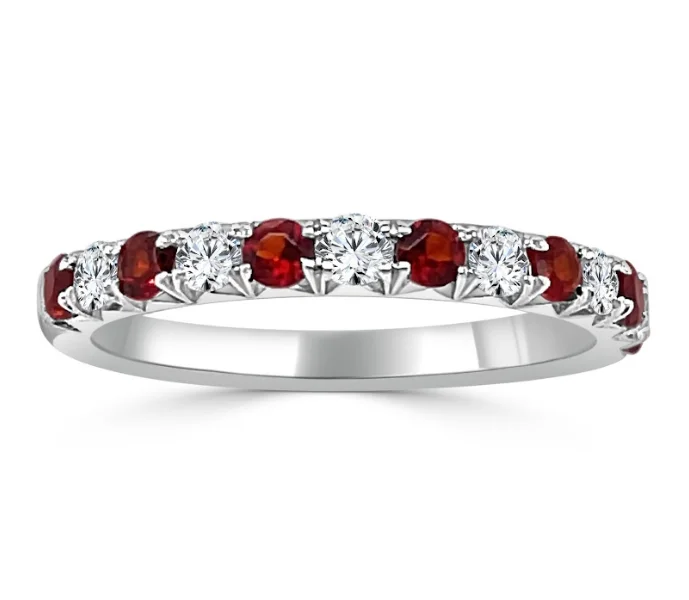 Beaded Fashion Rings in Natural Stones and Cotton Cord for a Handmade AestheticBremer Jewelry Garnets and Diamonds Half Anniversary Fashion Ring in 14K White Gold (.25ctw)