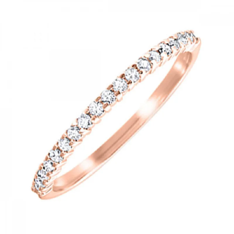 Opal and diamond engagement ring in a contemporary silver band with black - rhodium accentsRose Gold Stackable Round Diamond Band, 0.16 cttw