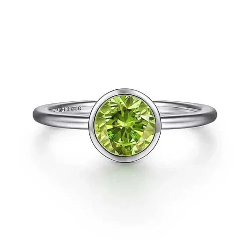 Textured Fashion Rings in Pewter with Hammered and Embossed SurfacesGabriel & Co. Peridot Ring in Sterling Silver