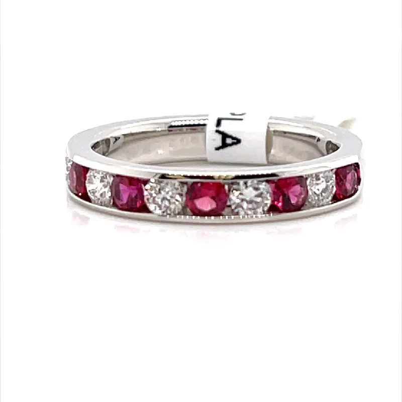 Rhinestone - Embellished Fashion Rings in Silver - Tone Metal for a Glamorous TouchBremer Jewelry Rubies and Diamonds Channel Set Fashion Ring in 950 Platinum (1.11ctw)