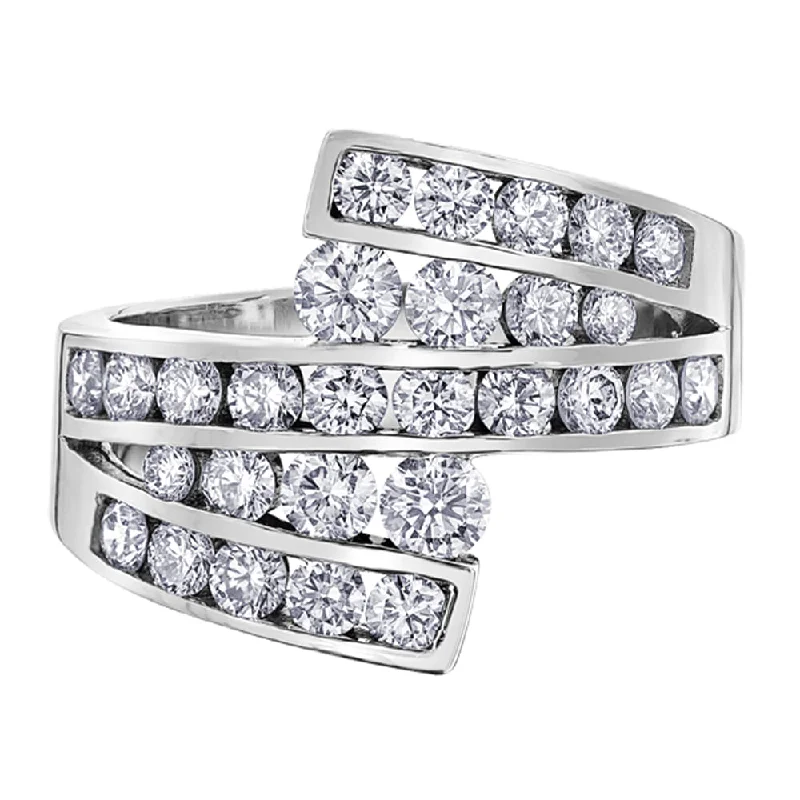 Cushion - Cut Women's Diamond Rings in Platinum with a Soft and Romantic AppearanceSwirling Diamond Ring