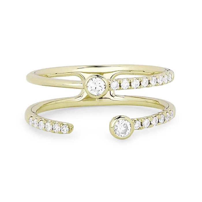 Fashion Rings with Zodiac Symbols in Gold - Filled Metal for a Personalized TouchMountz Collection Double Band Ring in 14K Yellow Gold