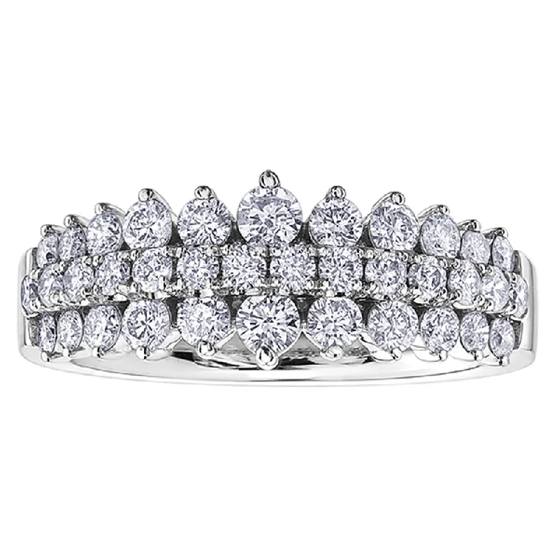 Cushion - Cut Women's Diamond Rings in Platinum with a Soft and Romantic AppearanceLayered Diamond Half Eternity Band