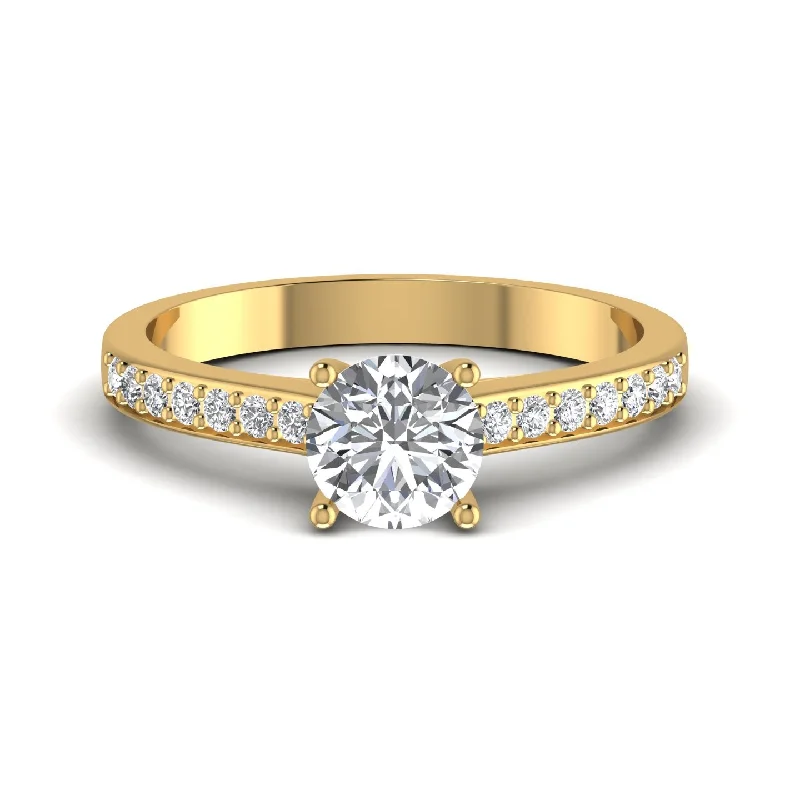 Men's Tourmaline Engagement Rings in 18K Two - Tone Gold with a Floral - Inspired Setting1.28CT Diamond Halo Engagement Ring