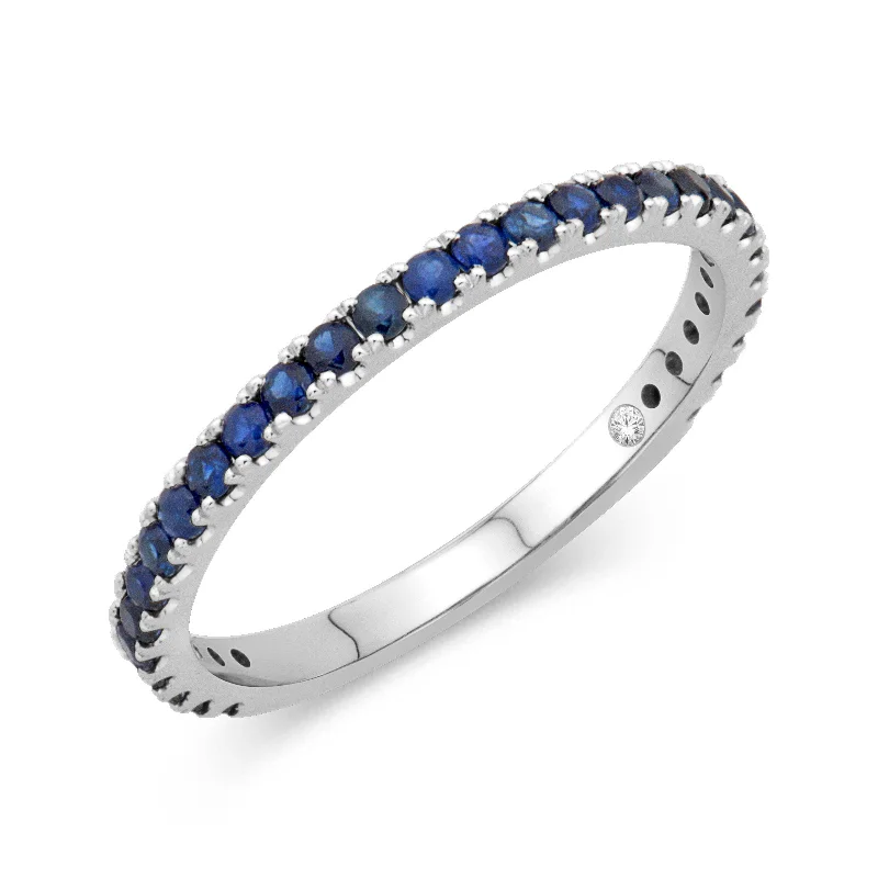 Fashion Rings with Zodiac Symbols in Gold - Filled Metal for a Personalized Touch14K White Gold 0.52cttw. Blue Sapphire Stackable Birthstone Ring - September