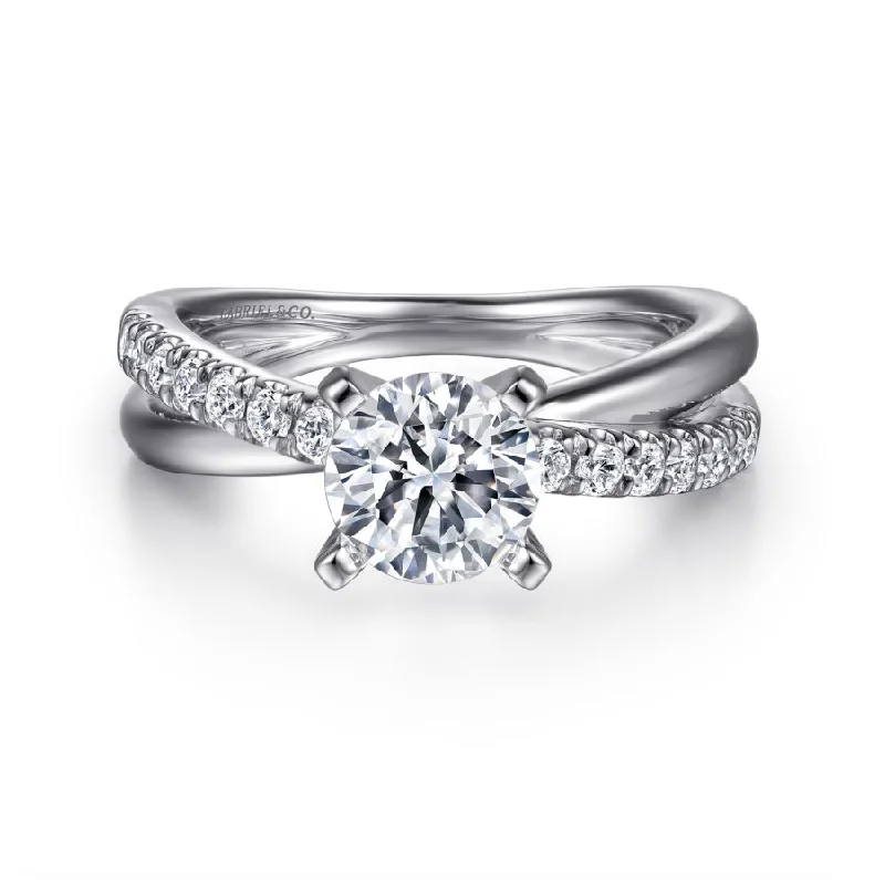 Marquise - cut diamond engagement ring with a split - shank band in platinumMorgan Engagement Ring Setting