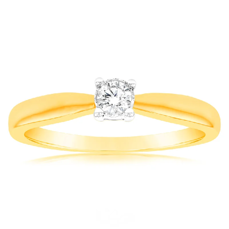 Tennis - Style Women's Diamond Rings with a Continuous Row of Diamonds for a Classic and Versatile LookLuminesce Lab Grown Diamond 4 Claw Ring In 9ct Yellow Gold