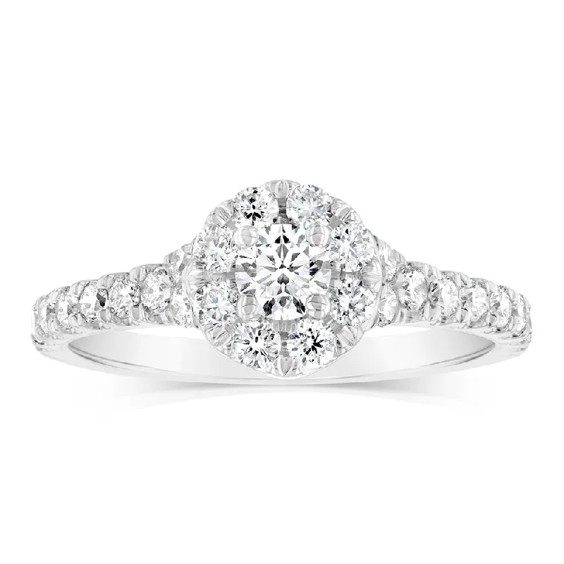 Art Deco - Inspired Women's Diamond Rings with Geometric Designs and Baguette - Cut DiamondsLuminesce Lab Grown 9ct White Gold 3/4 Carat Diamond Ring