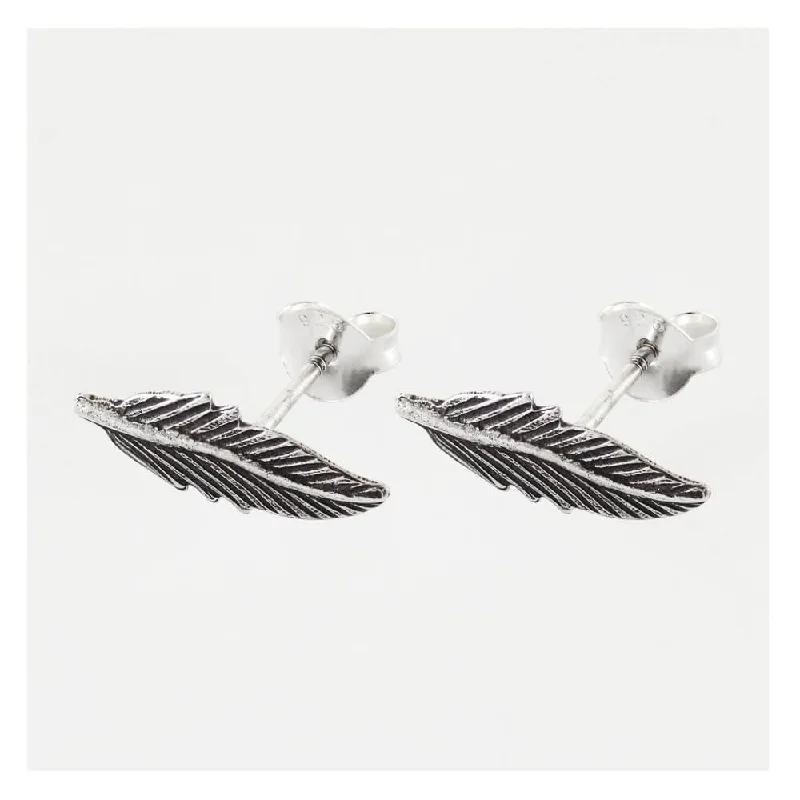 Two - Tone Gold and Silver Plated Clover Stud Earrings for a Lucky and Stylish SymbolKingsley Ryan Sterling Silver Feather Stud Earrings