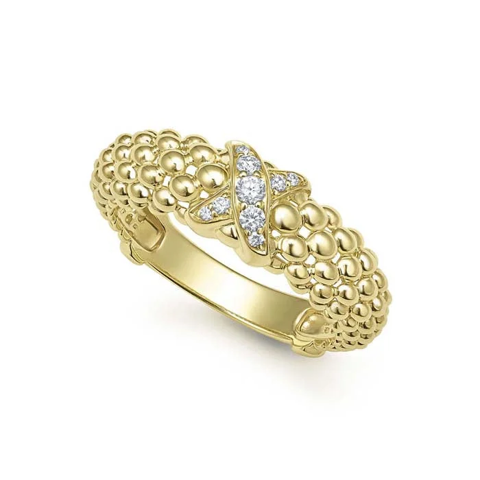 Enamel - Coated Fashion Rings in Bright Colors with Animal - Print PatternsLAGOS X Caviar Diamond Ring in 18K Yellow Gold