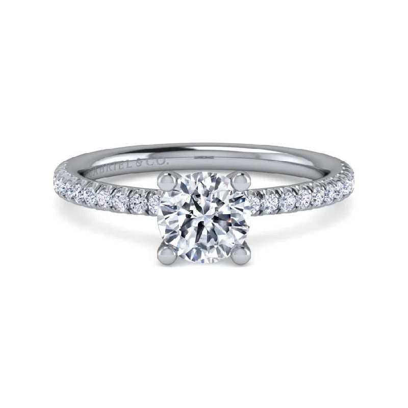 Solitaire diamond engagement ring with a platinum setting for a classic and elegant lookEvelyn Engagement Ring Setting