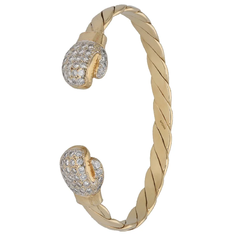 Bangle Bracelets with LED Lights for a Glowing and Trendy Accessory9ct Gold Cubic Zirconia Torque Bangle