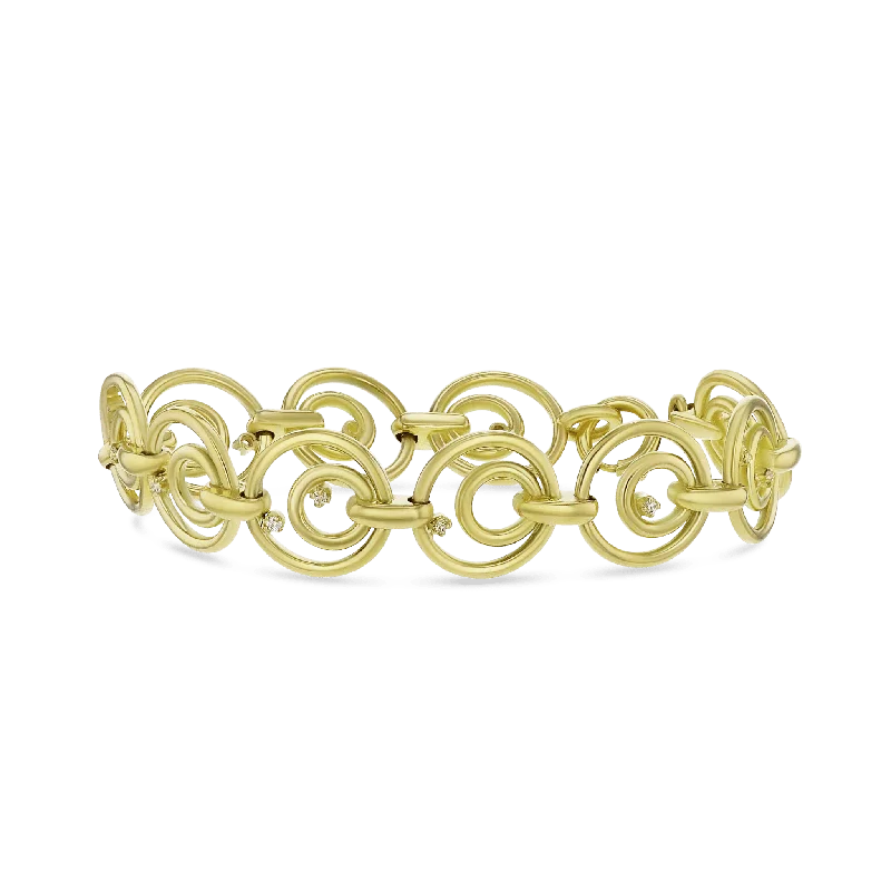 Solid Gold Bangles with Intricate Floral Engravings for a Luxurious LookCircle of Hope Bracelet