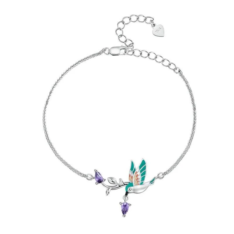 Stackable Women's Cuff Bracelets in Different Sizes and Materials for Layered Styling'Kingfisher' Charm Bracelet CZ and Sterling Silver