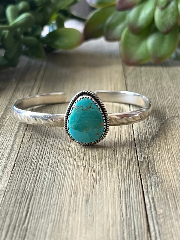 Leather - and - Metal Combo Women's Cuff Bracelets in Rustic Brown for a Western StyleSouthwest Made Kingman Turquoise & Sterling Silver Cuff Bracelet