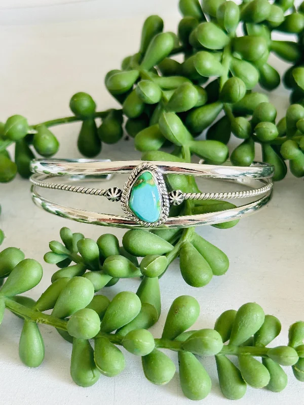 Women's Cuff Bracelets with Celtic Knot Patterns for a Mysterious and Cultural AppealSouthwest Made Sonoran Gold Turquoise & Sterling Silver Cuff Bracelet