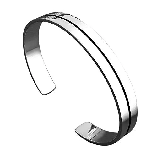 Bangle Sets with Mix - and - Match Patterns for a Versatile AccessoryMen's Torque Bangle Bracelet Solid 925 Sterling Silver