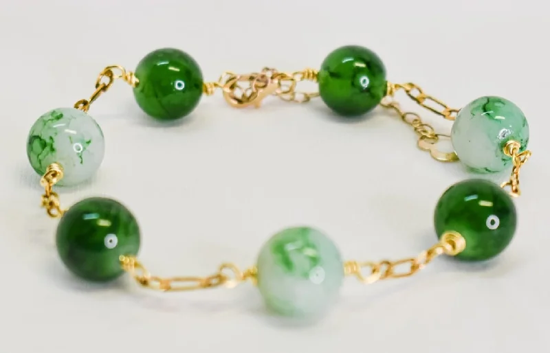 Bangle Bracelets with LED Lights for a Glowing and Trendy AccessoryKALIA - GREEN GEMSTONE GOLDFILLED BRACELET