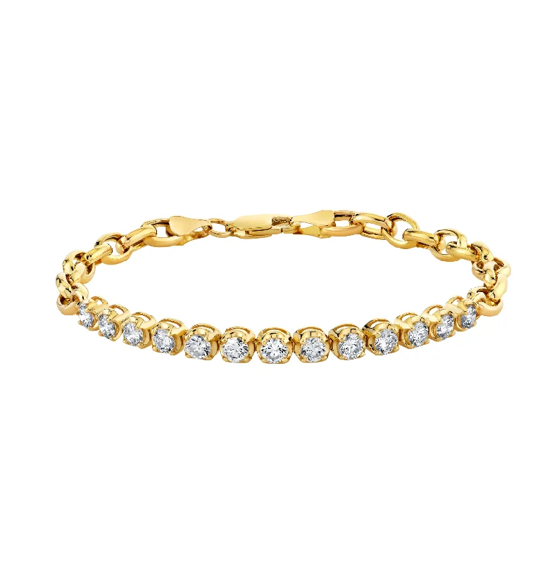 Clear Crystal - Embellished Bangles for a Sparkling and Elegant AppearanceRolo Tennis Bracelet