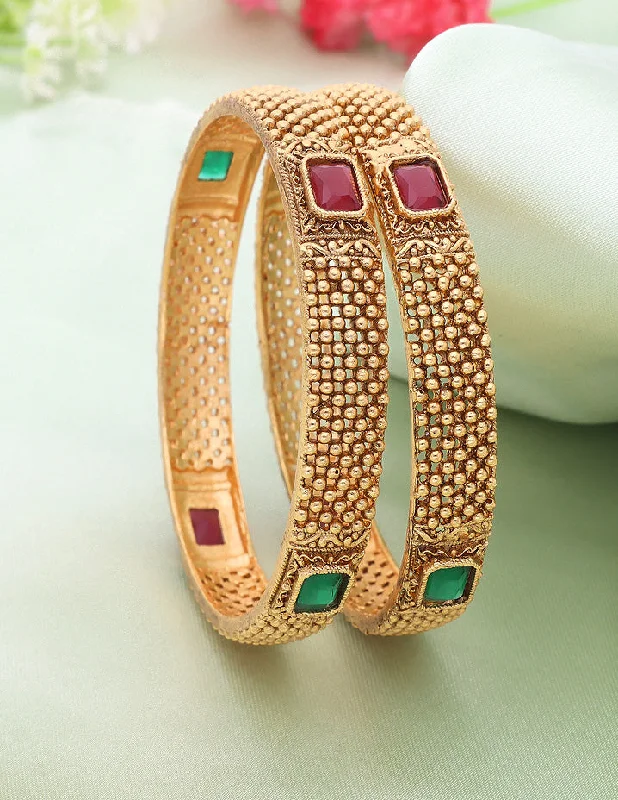 Vintage - Inspired Bangle Bracelets with Filigree and Rhinestone AccentsDesigner Matt Stone Bangles