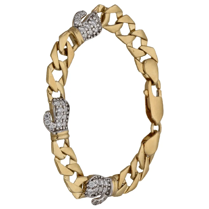 Clear Crystal - Embellished Bangles for a Sparkling and Elegant Appearance9ct Gold Cubic Zirconia Boxing Glove Bracelet