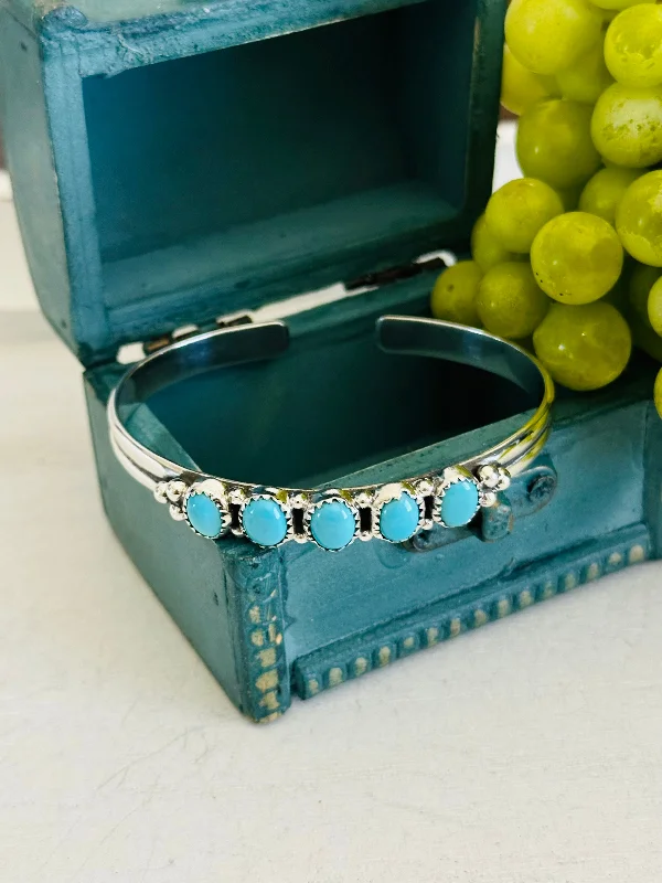 Women's Stainless Steel Cuff Bracelets with Geometric Designs for a Modern and Minimalist StyleTTD “Jaycee” Kingman Turquoise & Sterling Silver Cuff Bracelet