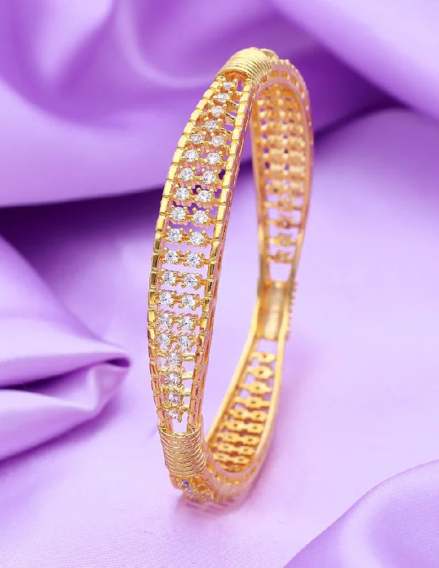 Bangle Bracelets with Adjustable Screw - Closures for a Secure FitDesigner Zircon Kada Bangles ZBGL11061