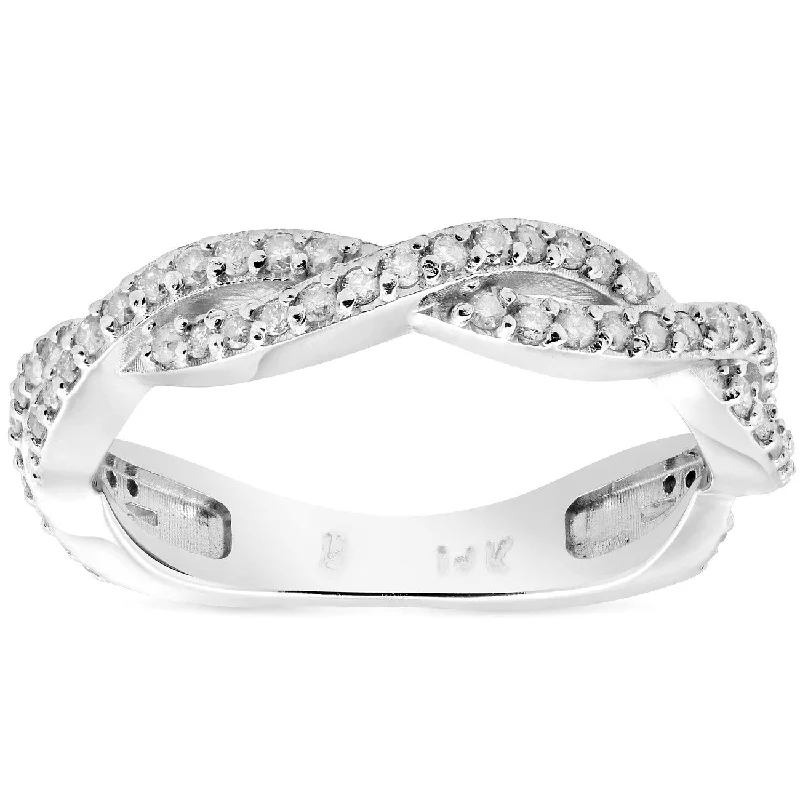 Laser - Etched Floral Design Wedding Bands in Palladium for a Delicate and Intricate Look1/3ct Diamond Vine Wedding Stackable Ring in White Gold