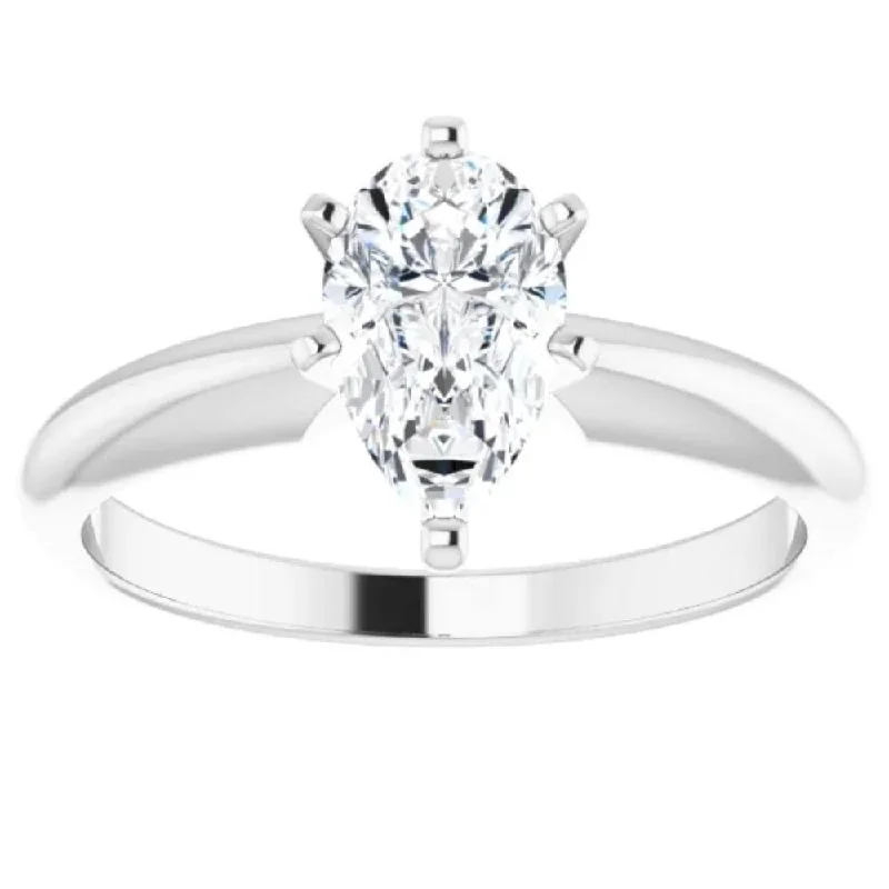 Laser - Etched Floral Design Wedding Bands in Palladium for a Delicate and Intricate Look1/3Ct Solitaire Pear Shape Diamond Engagement Ring in White or Yellow Gold