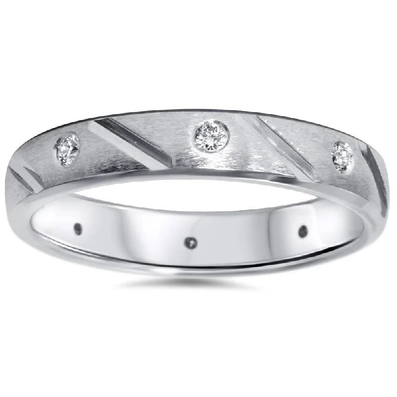 Custom - Engraved Titanium Wedding Bands with Personalized Messages for a One - of - a - Kind and Sentimental Piece1/4ct Mens Diamond Wedding Ring White Gold Comfort Fit