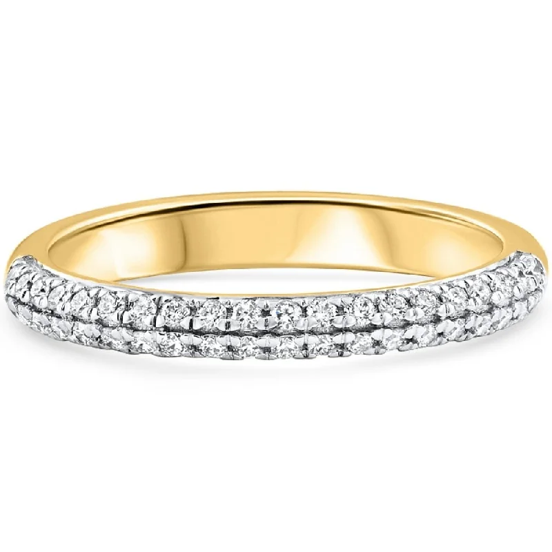 Stackable Wedding Bands in Sterling Silver with Enamel Inlays for a Colorful and Versatile Option1/4Ct Micro Pave Diamond Wedding Ring 1/2 Eternity Band Gold Lab Grown