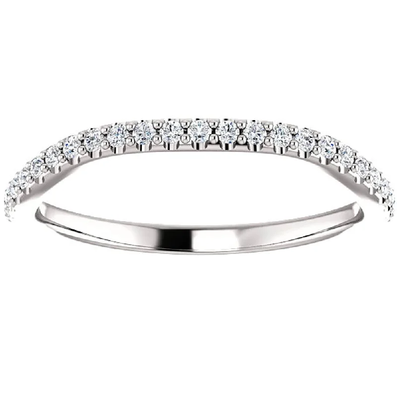 Moissanite - Set Wedding Bands in Yellow Gold for a Sparkling and Ethical Alternative to Diamonds1/5 Ct Curved Diamond Guard Enhancer Wedding Ring White Gold