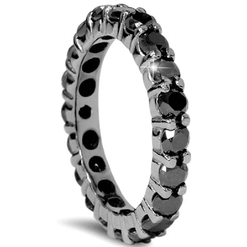 Custom - Engraved Titanium Wedding Bands with Personalized Messages for a One - of - a - Kind and Sentimental Piece2 CT Black Diamond Eternity Ring Black Gold