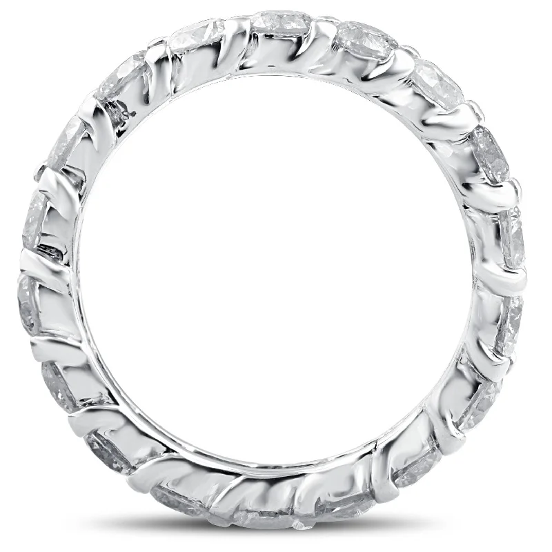 Pearl - and - Diamond - Studded Wedding Bands in White Gold for a Feminine and Elegant Touch3 1/2CT Diamond Eternity Ring White Gold