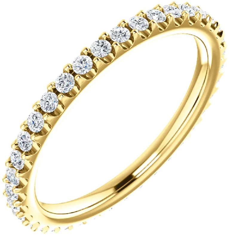 Laser - Etched Floral Design Wedding Bands in Palladium for a Delicate and Intricate Look3/8ct Diamond Eternity Ring Yellow Gold Womens Stackable Wedding Band