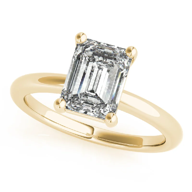 Pear - Shaped Engagement Rings in Yellow Gold with a Diamond - Encrusted BandCourtney Emerald Diamond Engagement Ring Setting