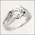 Marquise Cut Engagement Rings with a Channel - Set Diamond BandEngagement 1.5 Brilliant Round Baguettes Cubic Zirconia Cz Ring