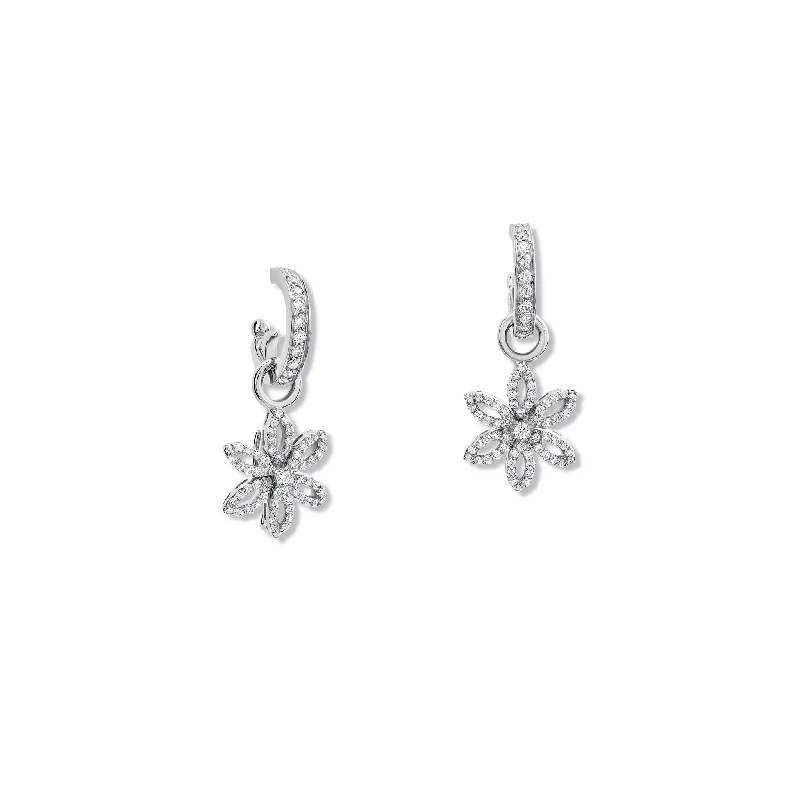 Classic Round Cut Engagement Rings with Platinum Prongs and Halo Setting for Timeless EleganceFleur de Lys Earring Drops 18ct White Gold - Diamond