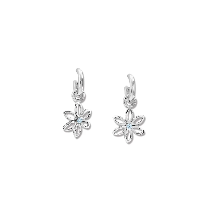 Engagement Rings with Amethyst and Diamond Accents in a Contemporary SettingFleur de Lys Earring Drops Silver - Blue Topaz