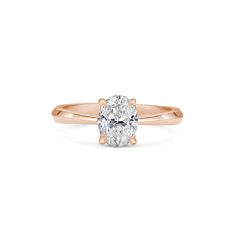 Art Deco Engagement Rings with Geometric Patterns and Baguette - Cut Diamond AccentsJoy Ring - Oval Cut