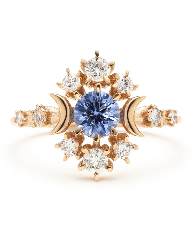 Pear - Shaped Engagement Rings in Yellow Gold with a Diamond - Encrusted BandTanzanite Wandering Cosmos Ring