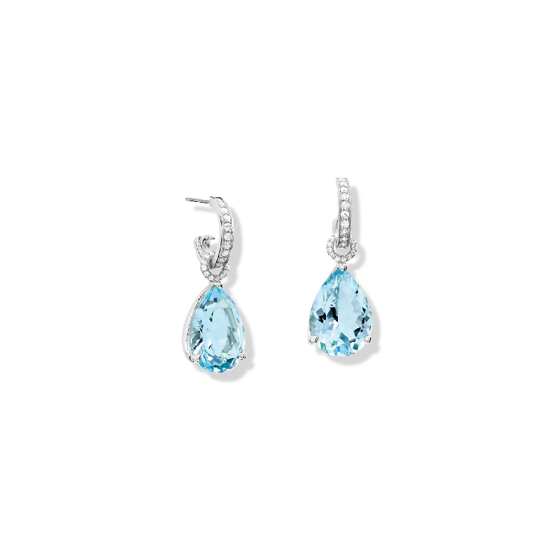 Engagement Rings with Amethyst and Diamond Accents in a Contemporary SettingLuiza Earring Drops White Gold - Blue Topaz & Diamond Pavé