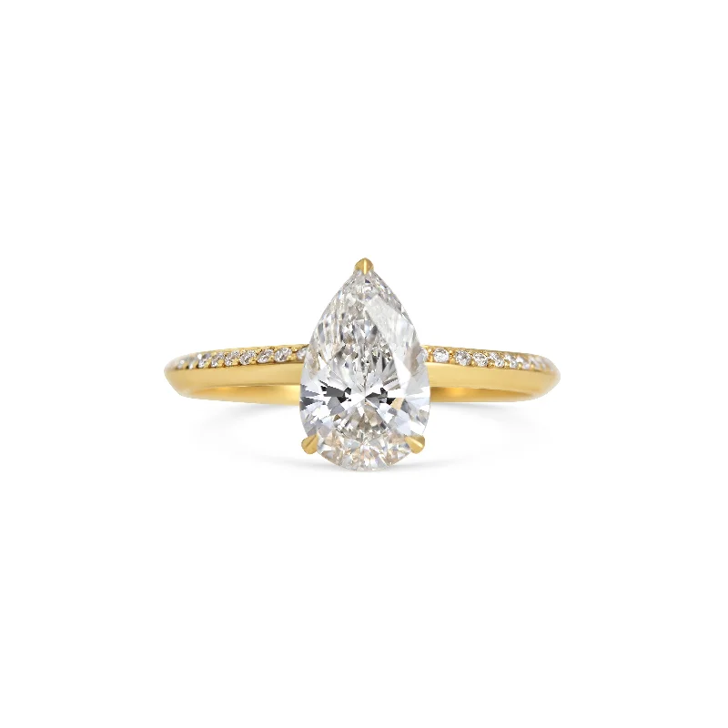 Signature - Design Engagement Rings with a Brand - Exclusive Pattern and Premium DiamondsLyra Ring with Diamonds - Pear Cut