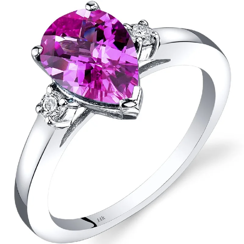 Tanzanite Gemstone Rings in 10K Gold with a Trilogy Design for a Sophisticated Gift14k White Gold 2.5ct Created Pink Sapphire and Diamond Ring